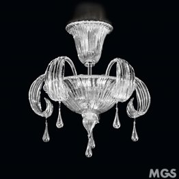 Crystal ceiling lamp with amber decoration