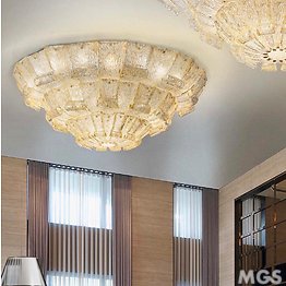 Crystal ceiling lamp with 24k gold