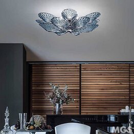 Ceiling lamp in crystal blu denim color