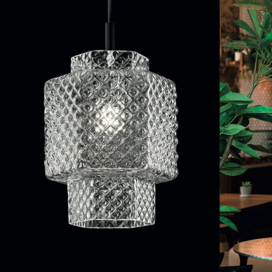 Casa Blanca suspended lamp, Modern suspended lamp in crystal